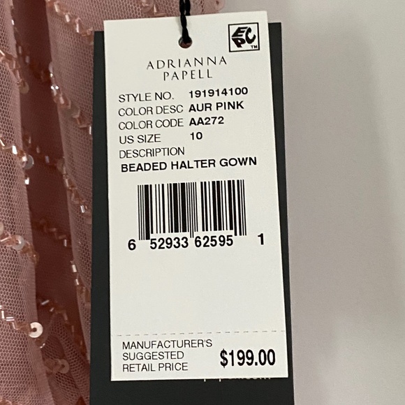COPY - Adrianna Papell Art Deco Halter Neckline in Aurora Pink - Picture 5 of 9